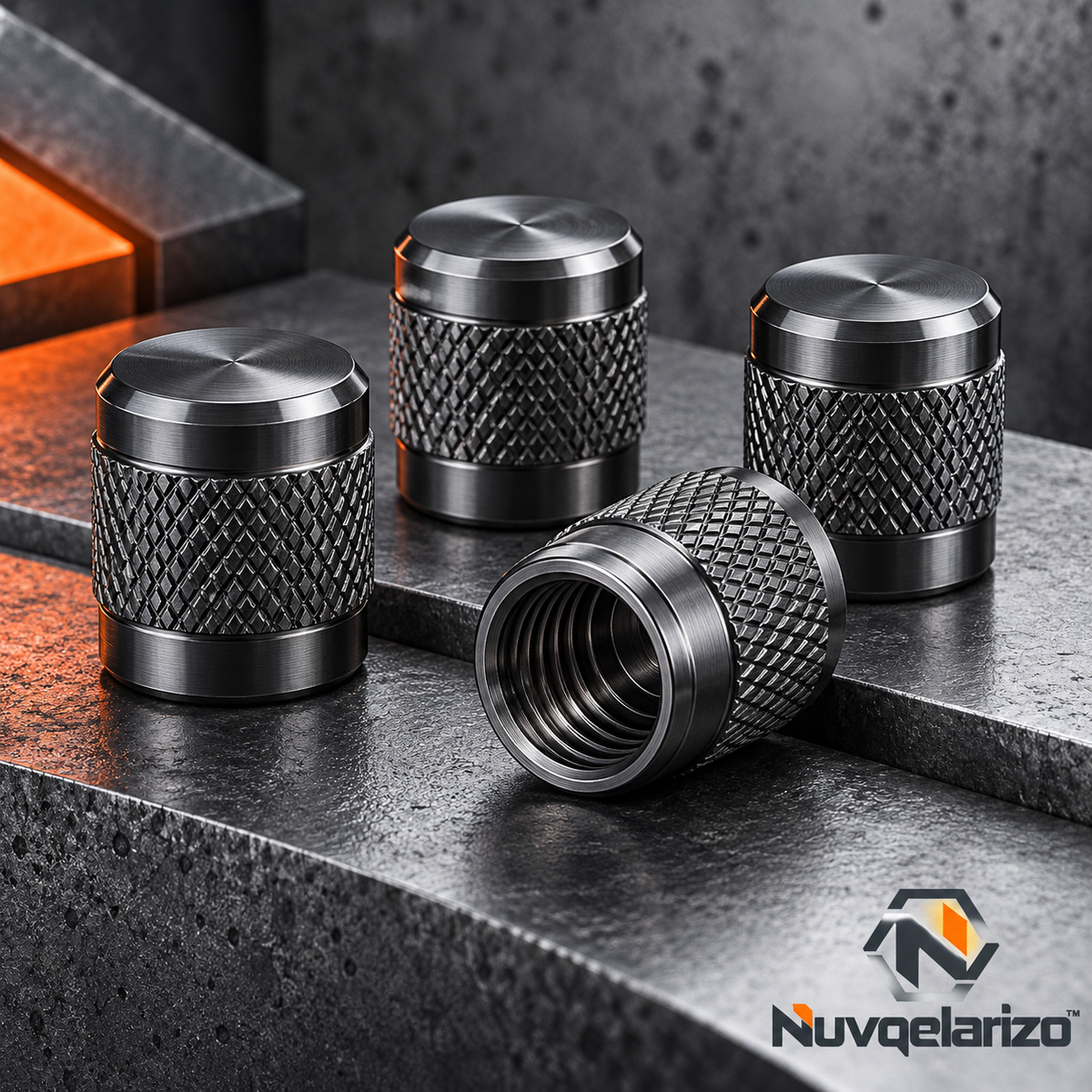 Nuvqelarizo™ ValveSeal Tire Valve Caps, 4-Pack — front view