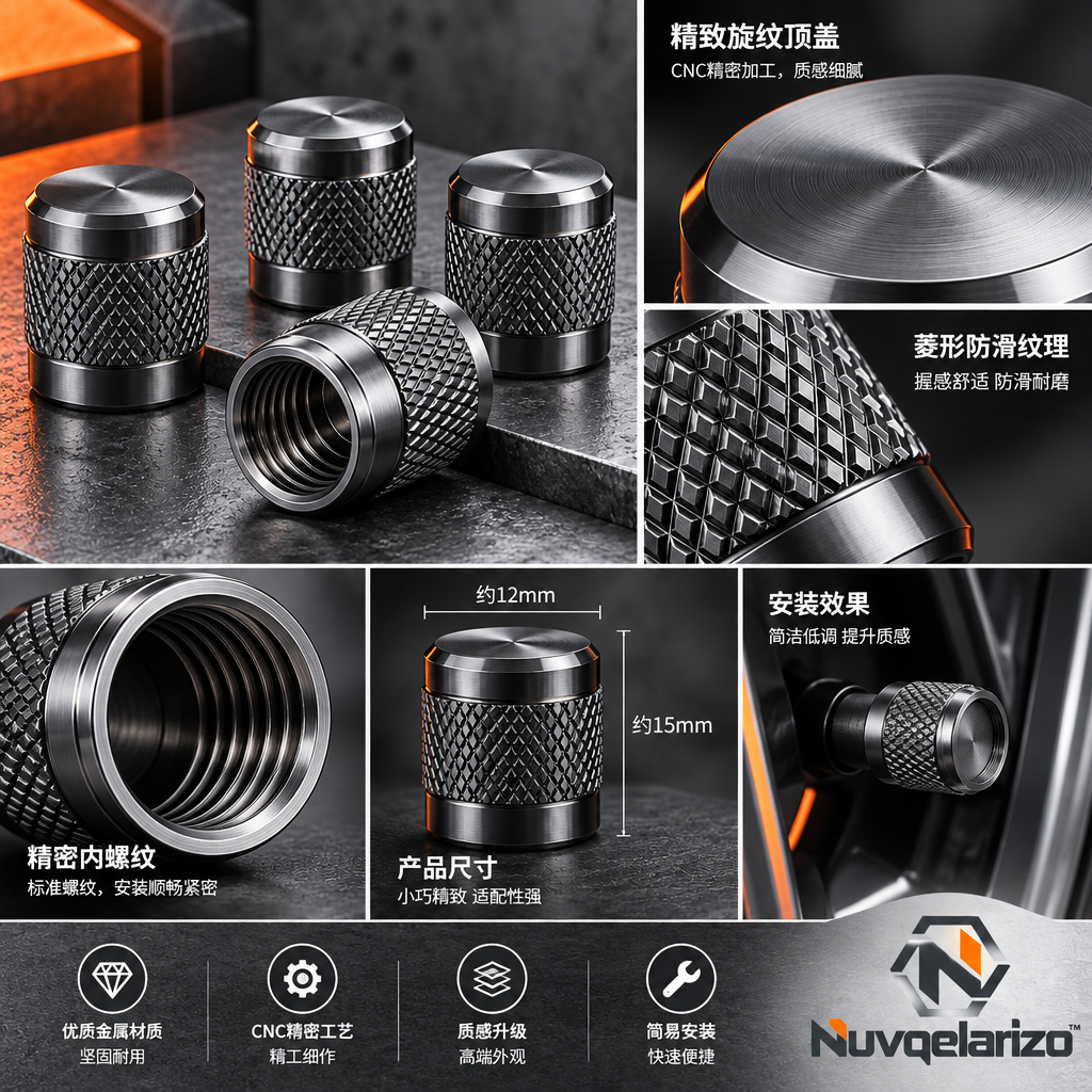 Nuvqelarizo™ ValveSeal Tire Valve Caps, 4-Pack — detail view
